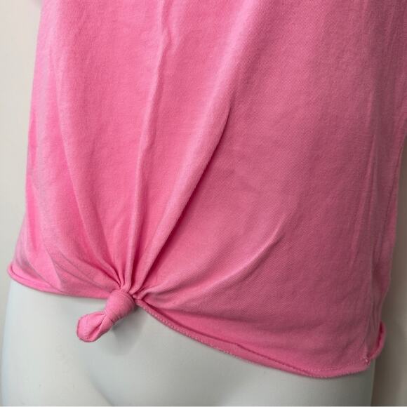 PINK VICTORIA’S SECRET Tie Front Crop T-shirt Womens Size XS Preppy Sporty Cute - Picture 4 of 8